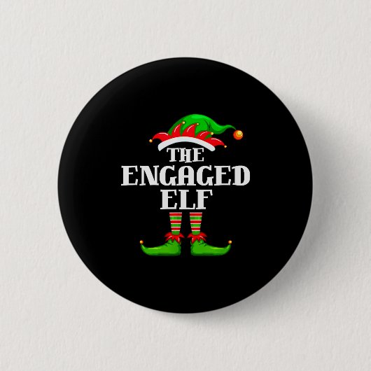 Badge Rond 5 Cm Engaged Elf Matching Family Group Christmas Party (Devant)