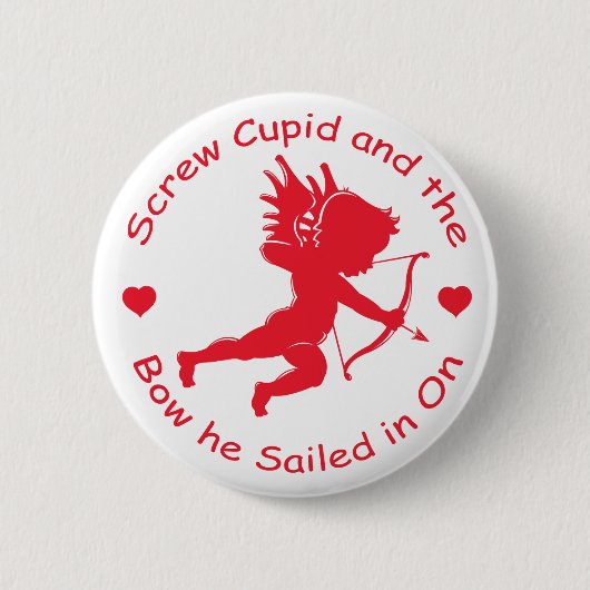 Badge Rond 5 Cm Engin anti-cupide (Devant)