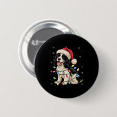 Badge Rond 5 Cm English Springer Spaniel Dog Christmas Tree Lights (Devant & derrière)