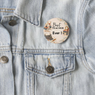 Badge Rond 5 Cm English Teacher Thank You Gift End of School Year