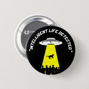 Badge Rond 5 Cm Enlèvement amusant de chats Aliens