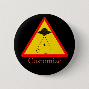 Badge Rond 5 Cm Enlèvement d'Alien UFO Thunder_Cove
