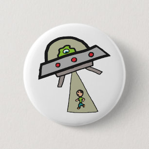 Badge Rond 5 Cm Enlèvement d'Aliens