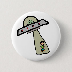 Badge Rond 5 Cm Enlèvement d'Aliens