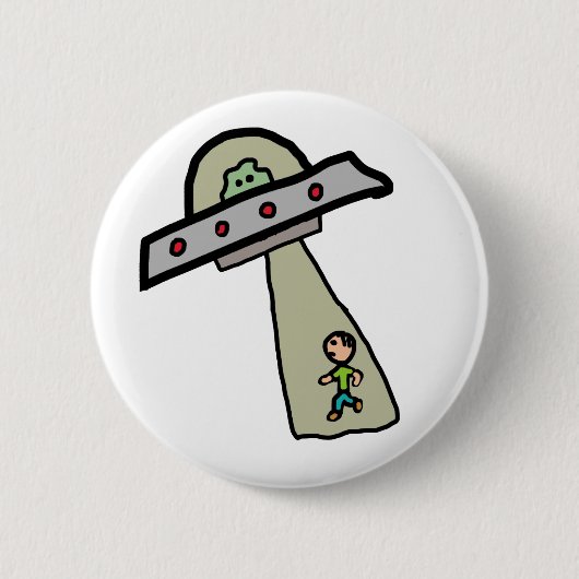 Badge Rond 5 Cm Enlèvement d'Aliens (Devant)