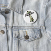 Badge Rond 5 Cm Enlèvement d'Aliens (En situation)