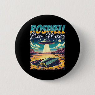 Badge Rond 5 Cm Enlèvement d'aliens à Roswell au Nouveau-Mexique e