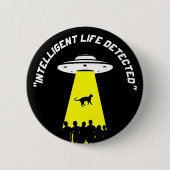 Badge Rond 5 Cm Enlèvement de chats Aliens amusant (Devant)