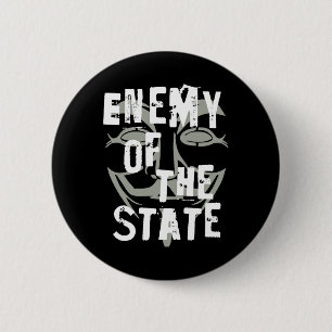 Badge Rond 5 Cm Ennemi De L'Etat Anonyme #Résister