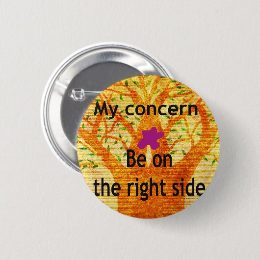 Badge Rond 5 Cm Enraciné dans la droiture Baobab perspective Vinta (Devant & derrière)