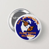 Badge Rond 5 Cm Enregistrer le bouton Monarch Butterfly (Devant & derrière)