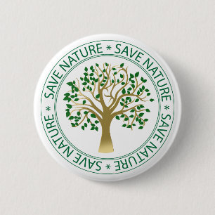 Badge Rond 5 Cm Enregistrer le sceau de nature