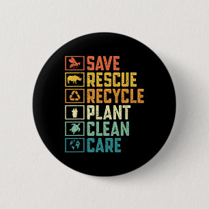 Badge Rond 5 Cm Enregistrer les abeilles Secourir les animaux Recy