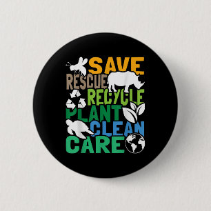 Badge Rond 5 Cm Enregistrer les abeilles Secourir les animaux Recy