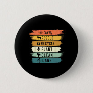 Badge Rond 5 Cm Enregistrer les abeilles Secourir les animaux Recy