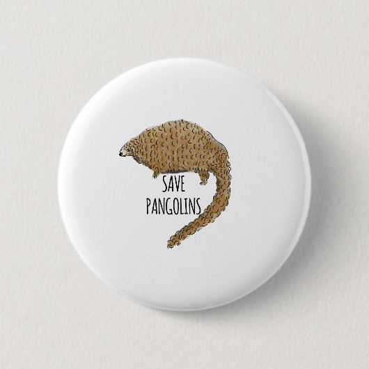 Badge Rond 5 Cm Enregistrer les pangolins (Devant)