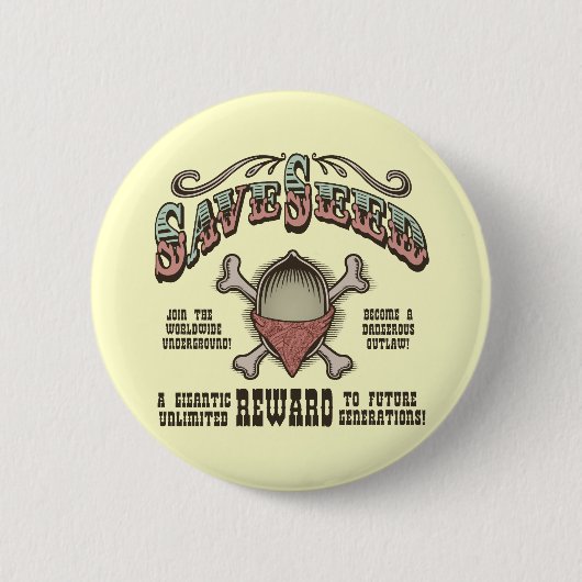 Badge Rond 5 Cm Enregistrer les semences (Devant)