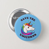 Badge Rond 5 Cm Enregistrer Les Unicornes (Devant & derrière)