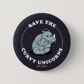 Badge Rond 5 Cm Enregistrer Les Unicornes Courbées (Devant)