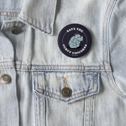 Badge Rond 5 Cm Enregistrer Les Unicornes Courbées (En situation)