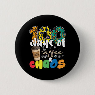 Badge Rond 5 Cm Enseignant 100 Jours D'École 100 Jours De Café Et