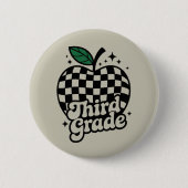 Badge Rond 5 Cm Enseignant 3e année Retour à l'école (Devant)