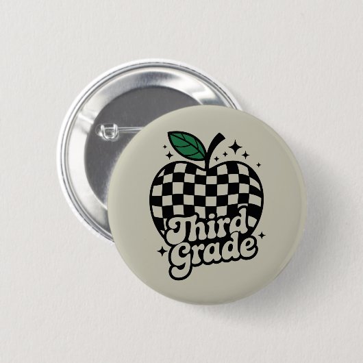 Badge Rond 5 Cm Enseignant 3e année Retour à l'école (Devant & derrière)