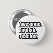 Badge Rond 5 Cm Enseignant anglais génial (Devant & derrière)