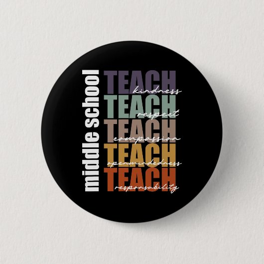 Badge Rond 5 Cm Enseignant au collège de l'école secondaire Retour (Devant)