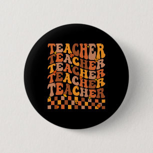 Badge Rond 5 Cm Enseignant Automne Vibes Retour À L'École Maple Le
