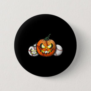 Badge Rond 5 Cm Enseignant de baseball terrifiant 2023 Citrouille
