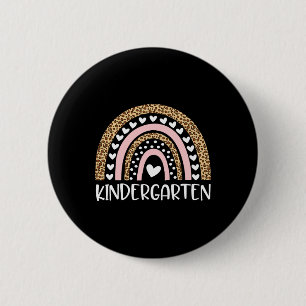 Badge Rond 5 Cm Enseignant de jardin d'enfants Leopard Arc-en-ciel