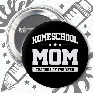 Badge Rond 5 Cm Enseignant de l'année à l'école maternelle