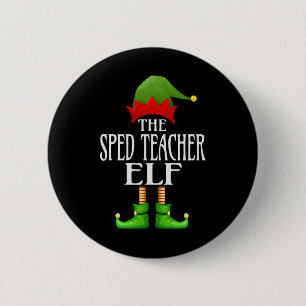 Badge Rond 5 Cm Enseignant de vitesse Elf Xmas drôle Famille corre
