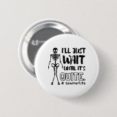 Badge Rond 5 Cm Enseignant d'Halloween Enseignant d'automne (Devant & derrière)