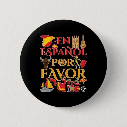 Badge Rond 5 Cm Enseignant Espagnol En Espanol Por Favoriser (Devant)