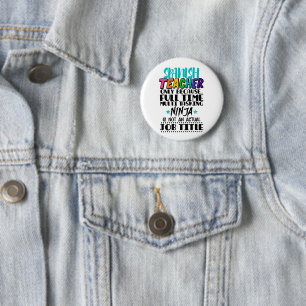 Badge Rond 5 Cm Enseignant espagnol uniquement parce que multi-tâc