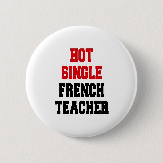 Badge Rond 5 Cm Enseignant français simple chaud (Devant)