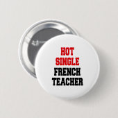 Badge Rond 5 Cm Enseignant français simple chaud (Devant & derrière)