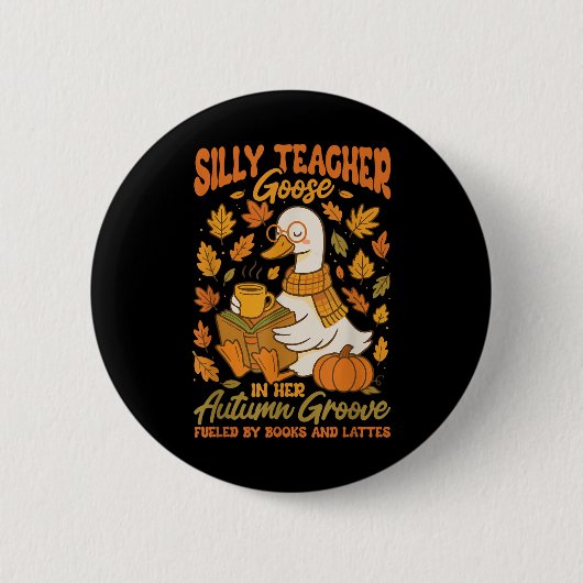Badge Rond 5 Cm Enseignant Silencieux Goose Automne Goose Automne  (Devant)