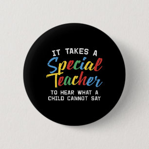 Badge Rond 5 Cm Enseignant Spécial Cute Sensibilisation sur l'auti