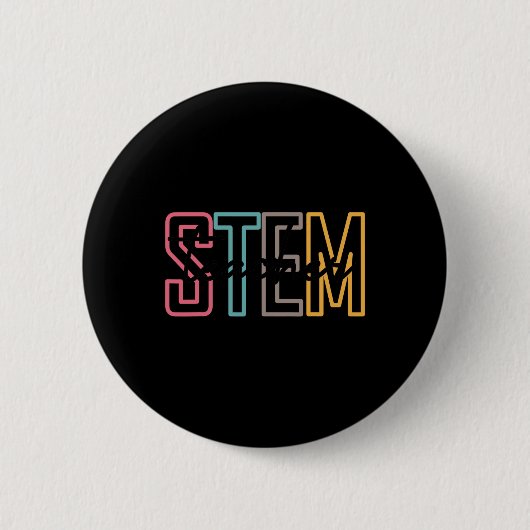 Badge Rond 5 Cm Enseignant Stem Science Technicien Enseignant Reto (Devant)