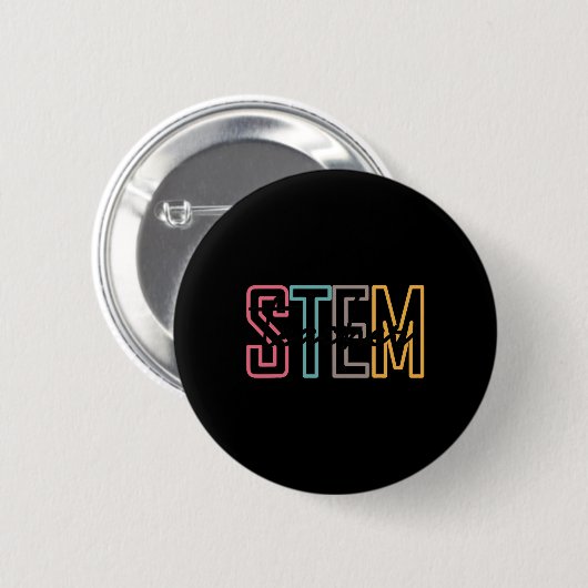 Badge Rond 5 Cm Enseignant Stem Science Technicien Enseignant Reto (Devant & derrière)