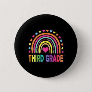 Badge Rond 5 Cm Enseignants Arc-en-ciel de 3e année Enfants Retour