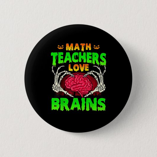 Badge Rond 5 Cm Enseignants en mathématiques Cerveaux Squelette Co (Devant)