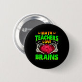 Badge Rond 5 Cm Enseignants en mathématiques Cerveaux Squelette Co (Devant & derrière)