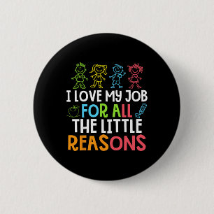 Badge Rond 5 Cm Enseignants J'aime Mon Travail Pour Toutes Les Pet