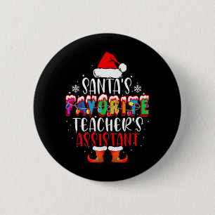 Badge Rond 5 Cm Enseignants préférés du Père Noël Cadeau de Noël i