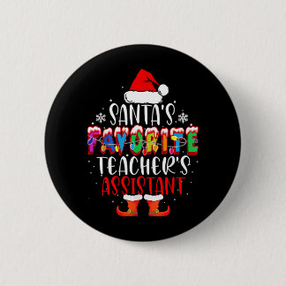 Badge Rond 5 Cm Enseignants préférés du Père Noël Cadeau de Noël i