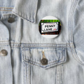 Badge Rond 5 Cm enseigne Penny Lane Liverpool England (En situation)